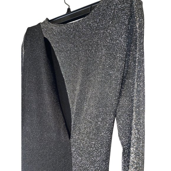 Naked Wardrobe Colorblock Cutout Long Sleeve Maxi Dress In Black X-Small - Picture 4 of 7